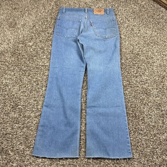 Vintage 90s Levis 517 Bootcut Orange Tab Flared Faded Blue Denim Jeans 31x28 USA - Picture 13 of 14